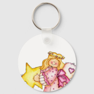 Chaveiro Menina da estrela da arte do país - amor