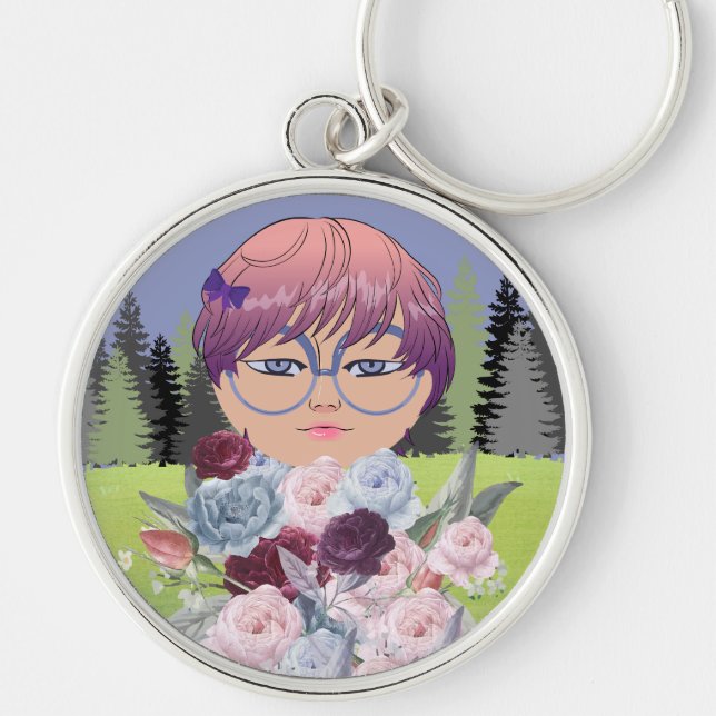 CHAVEIRO MENINA DAS FLORES (Frente)