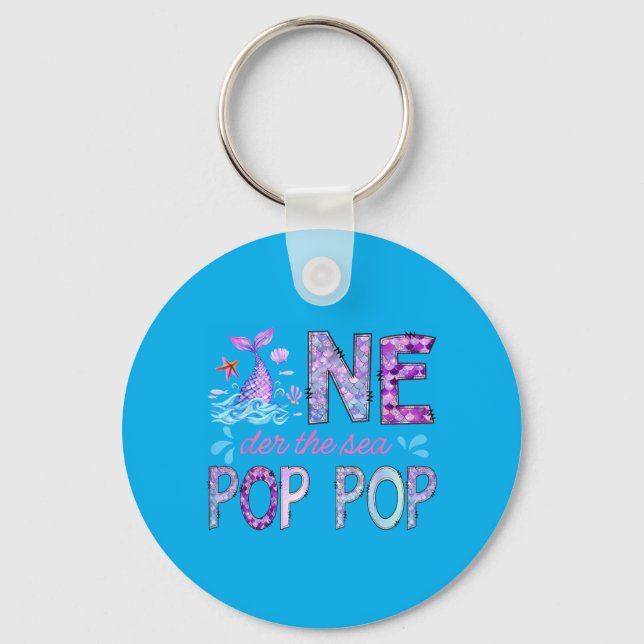 Chaveiro Menina de 1 ano Under The Sea Pop Pop (Frente)