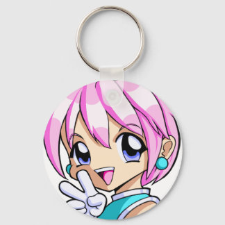 Chaveiro Menina de Animação Bonita
