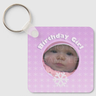 Chaveiro Menina de Aniversário Inverno Onederland Rosa Foto