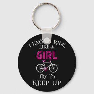 Chaveiro Menina de bicicleta branca ciclita ciclista femini