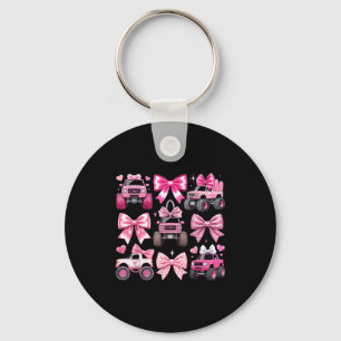Chaveiro Menina de caminhão monstro coquete laço rosa camin