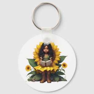 Chaveiro Menina de girassol Chibi