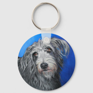 Chaveiro "Menina do Lurcher da papoila bonito" -