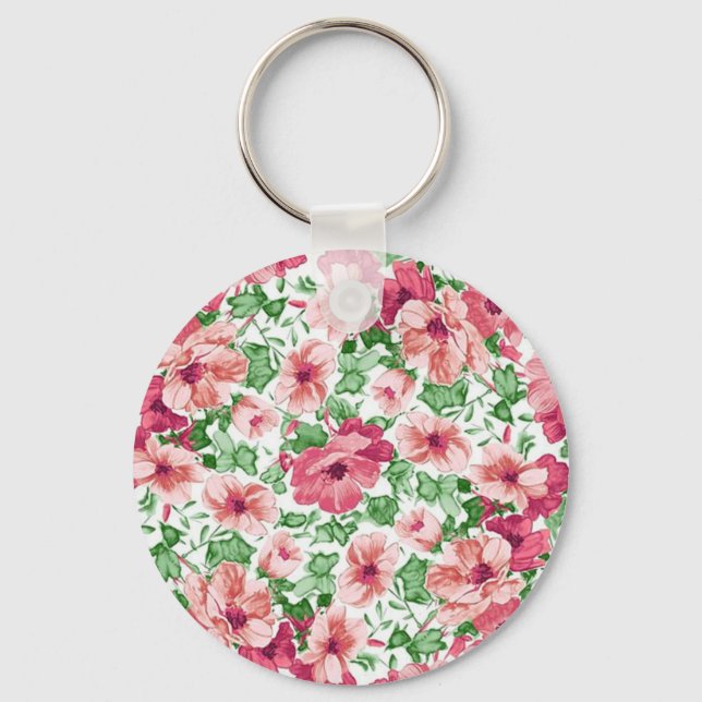 Chaveiro Menina esboçando o padrão floral. (Frente)