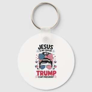 Chaveiro Menina Jesus Meu Salvador Trump Presidente Cristã