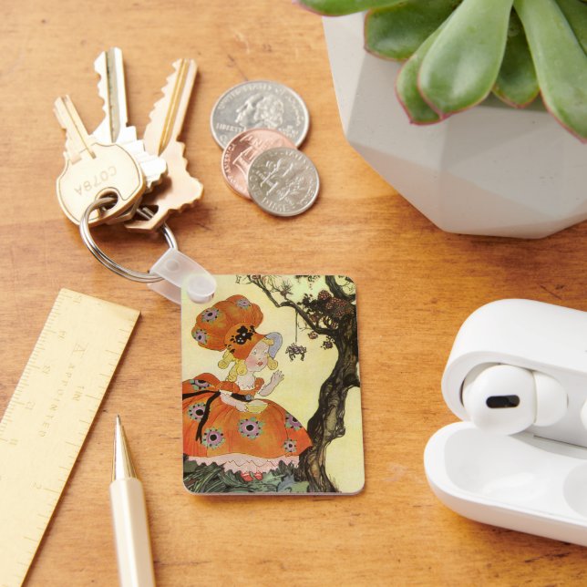 Chaveiro Menina Muffet & Spider, Vintage Madre Goose (Mesa)