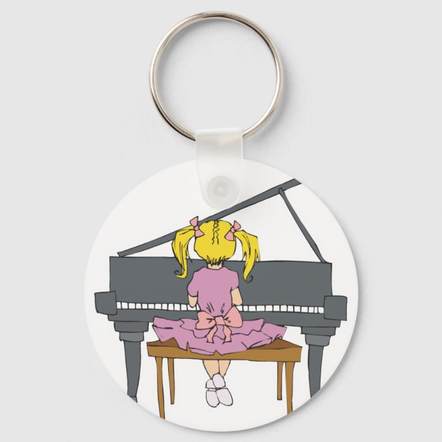 Chaveiro menina tocando piano (Frente)