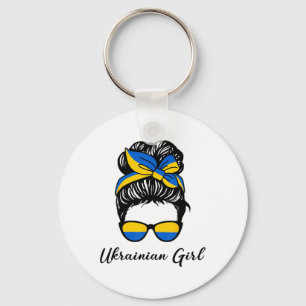 Chaveiro Menina Ucraniana Em Cores Azul E Amarelo Da Ucrâni