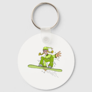 Chaveiro Menina verde-oliva do Snowboard
