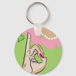 Chaveiro Meninas bonito, cor-de-rosa verde