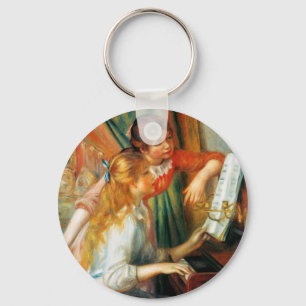 Chaveiro Meninas de Renoir na corrente chave do piano