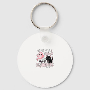 Chaveiro Meninas Gato Rosa Halloween Squishy Todos Sonhamos