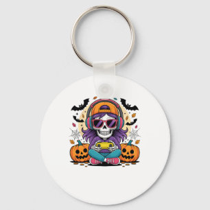 Chaveiro Meninas Halloween Esqueleto Gamer Vídeo Jogos Garo
