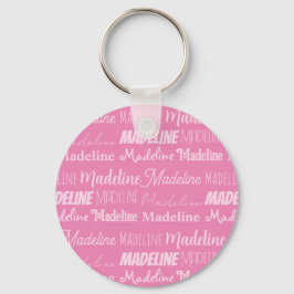 Chaveiro Meninas Rosa bonito Nome Colagem de Fontes Adolesc