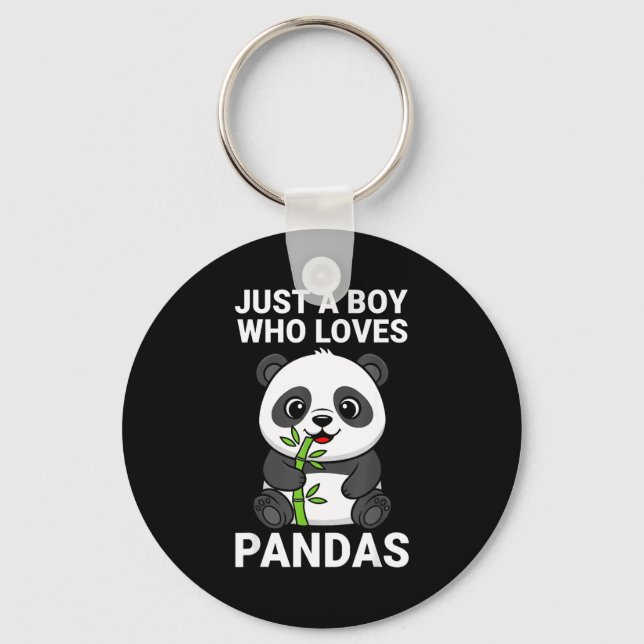 Chaveiro Menino Ama Pandas (Frente)