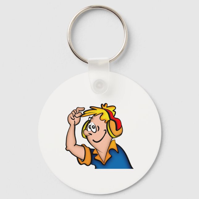 Chaveiro Menino com fone de ouvido (Frente)