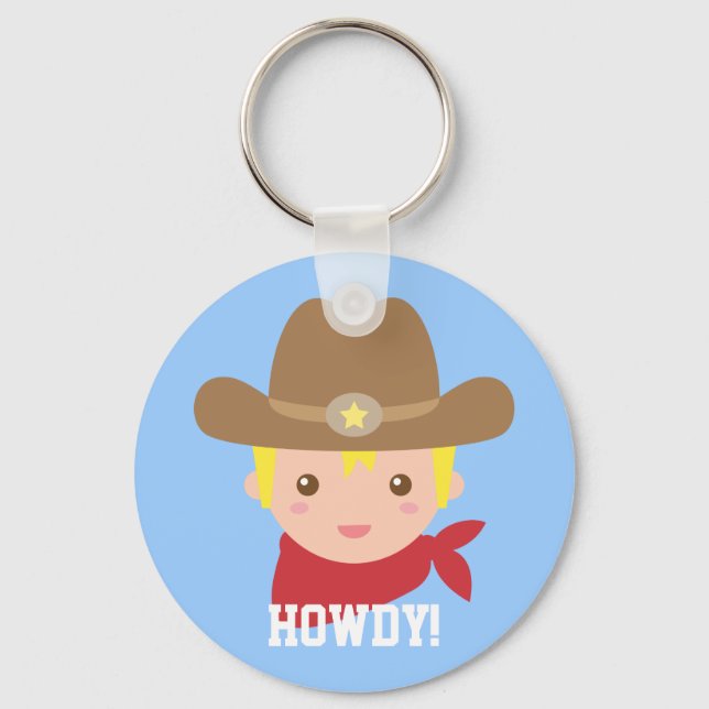 Chaveiro Menino Cowboy Bonito Personalizado (Frente)