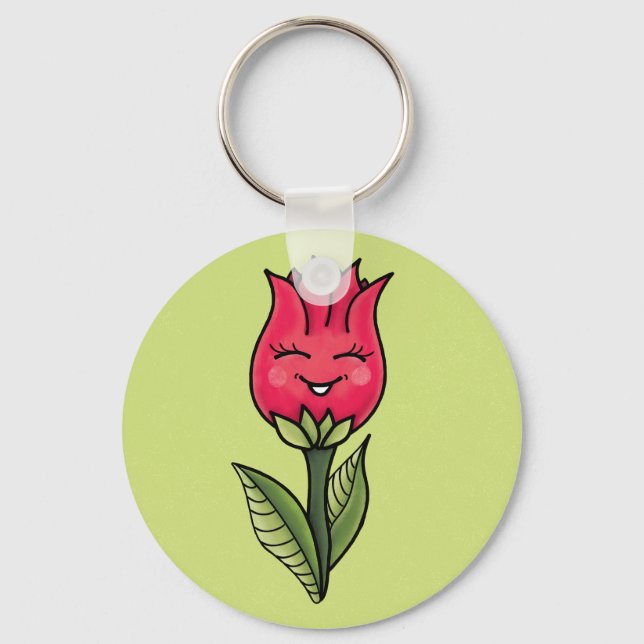 Chaveiro Menino de Caractere Flor de Corte (Frente)