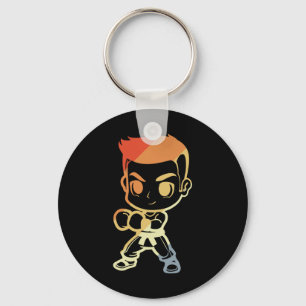 Chaveiro Menino de Kickboxing Cartoon Olhar Kickboxer Carat