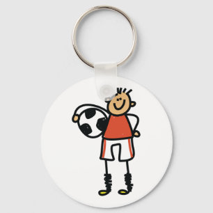 Chaveiro Menino jogador de futebol figurinha palito