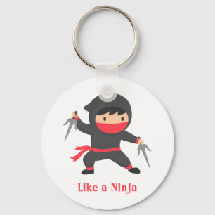 Chaveiro Menino Ninja Fofo com Armas Sai para Crianças