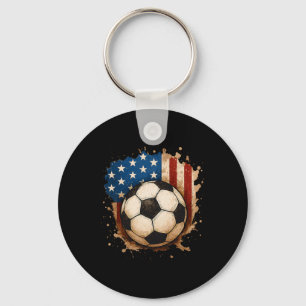 Chaveiro Menino Patriótico de Futebol Americano de 4 de Jul