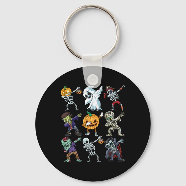 Chaveiro Meninos Halloween Skeleton Jack O Lantern Zombie D (Frente)
