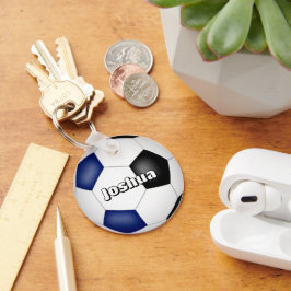 Chaveiro meninos jogadores azuis de futebol