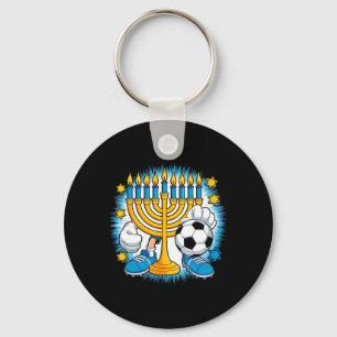 Chaveiro Menorá Retro Jogando Futebol Feliz Hanukkah Pjs Bo