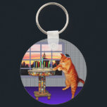 Chaveiro Menorah Cat<br><div class="desc">So the cat is a redhead he’s an Ashkenazi!  And it's sundown so he's put on his kippah,  he's lighting the candles and saying the prayers,  and remembering that A Great Miracle Happened There.</div>