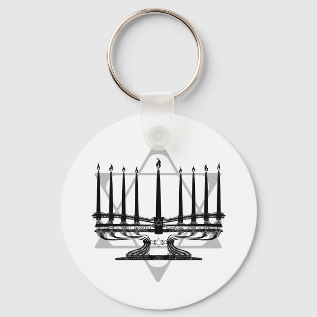 Chaveiro Menorah e estrela (Frente)