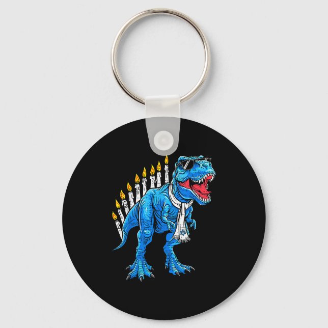 Chaveiro Menorasaurus Hanukkah T Rex Dinosaur Dino Chanukah (Frente)