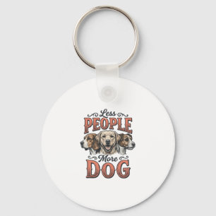 Chaveiro Menos Pessoas Mais Cachorro Design Vintage Amante 
