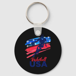 Chaveiro Mens Bysketbyll Eua Suporta A Equipe Bysketbyll Lo