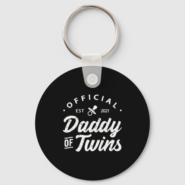 Chaveiro Mens Daddy Of Twins Shirt Funny New Dad To Be Expe (Frente)