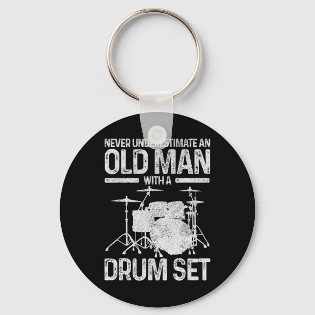 Chaveiro Mens Drummer Presente Nunca Subestime Um Velho W (Frente)