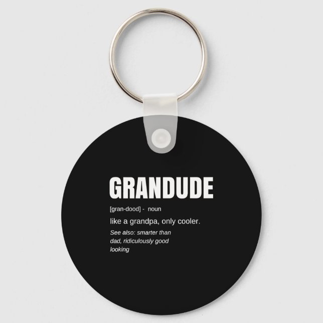 Chaveiro Mens Funny Grandude Cool Grandpa Novelty  (Frente)