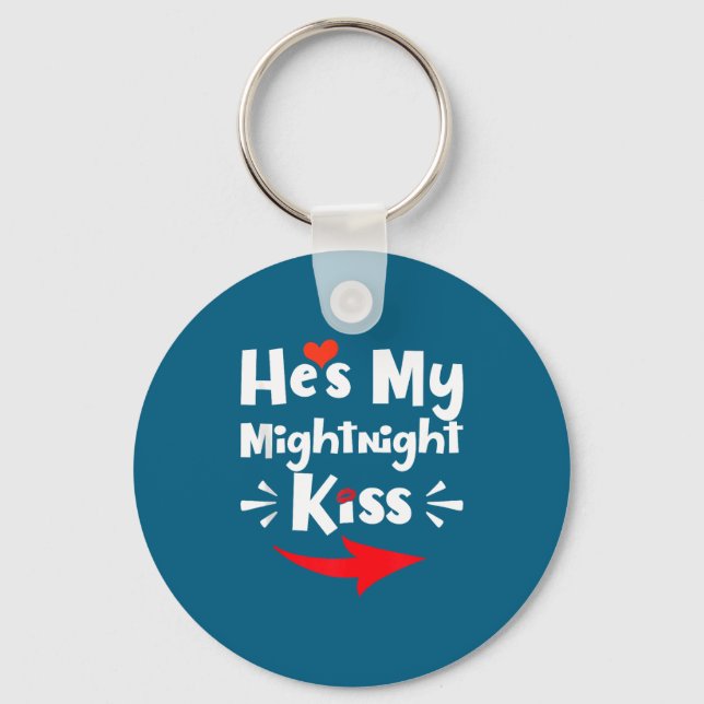 Chaveiro Mens He's My Midnight Kiss Happy New Year Matching (Frente)