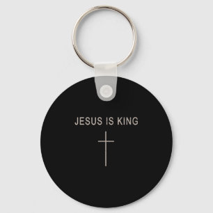 Chaveiro Mens Jesus Cristo é o rei Minimalista Faith Christ