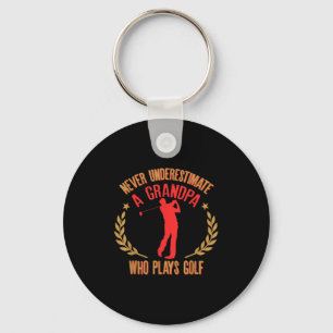 Chaveiro Mens Nunca Subestimam Um Avô Que Joga Golfe