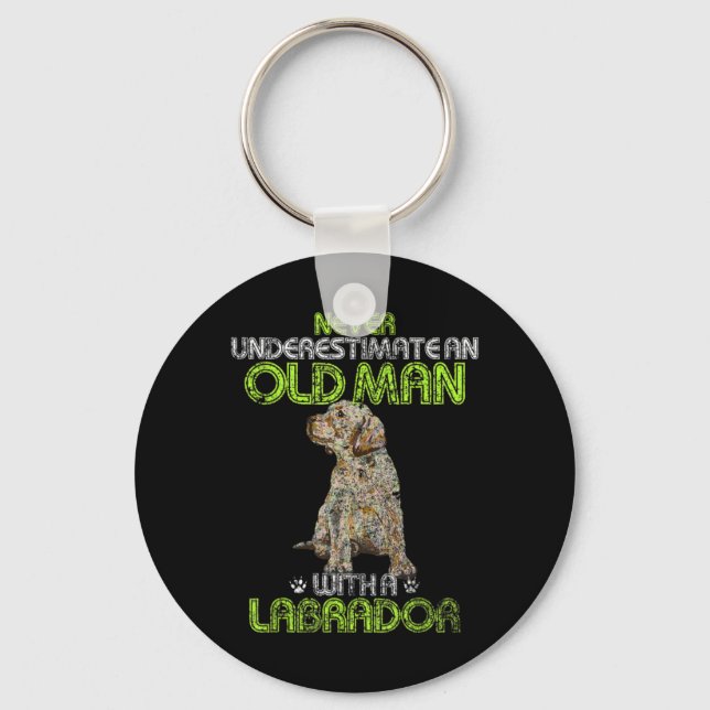 Chaveiro Mens Nunca Subestime um velho com um Motorho (Frente)