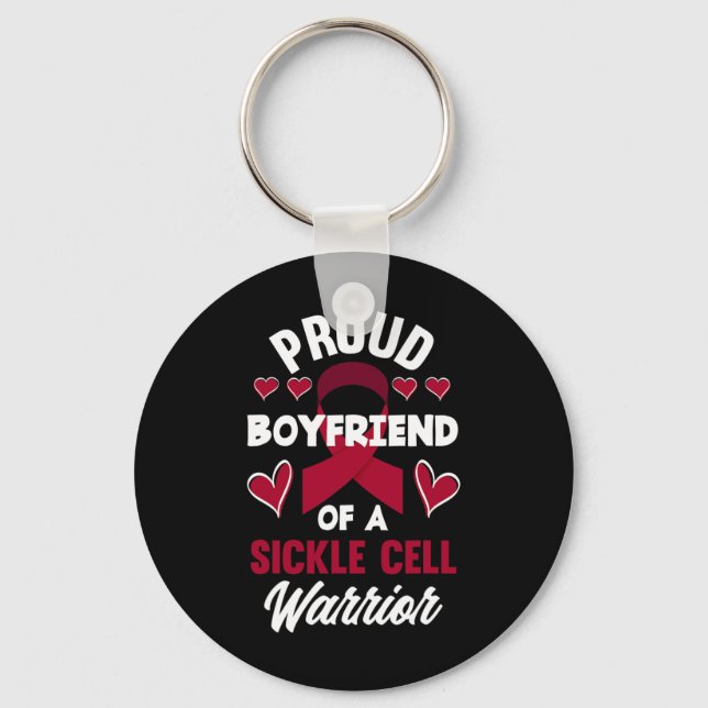 Chaveiro Mens Orgulhosos Namorado De Doença Do Guerreiro De (Frente)