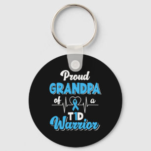 Chaveiro Mens Orgulhosos Vovô De Um Guerreiro T1D Diabo