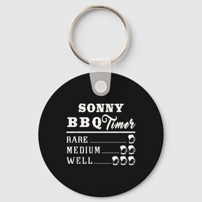 Chaveiro Mens Sonny Churrasco Timer Beer Bebendo Engraçado  (Frente)
