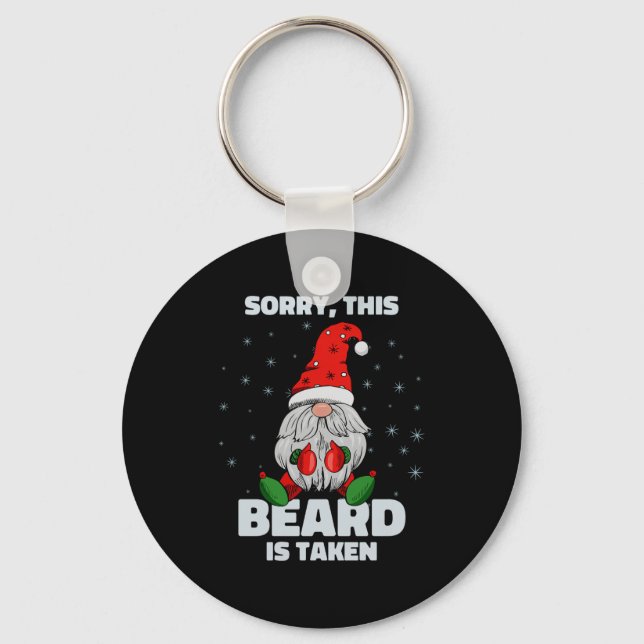 Chaveiro Mens Sorry This Beard Is Taken Christmas Gnome Bea (Frente)
