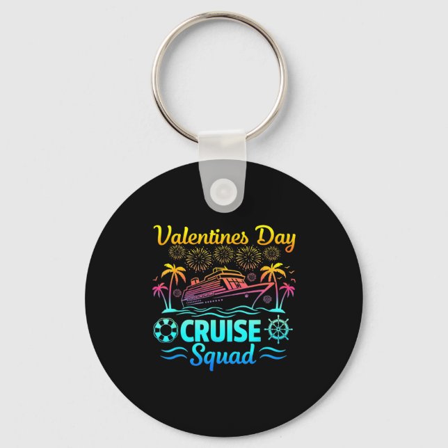 Chaveiro Mens Valentines Day Cruise Squad 2026 Vacation Tra (Frente)