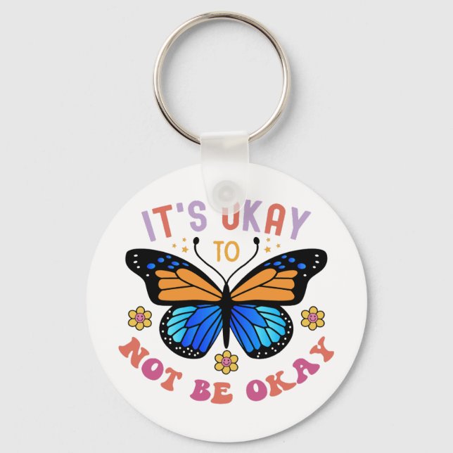 Chaveiro Mental Health Awareness Monarch Butterfly (Frente)