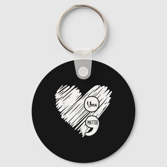 Chaveiro Mental Health Awareness Week Semicolon Suicide Pre (Frente)